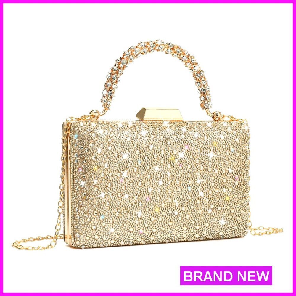 Sparkling Evening Clutch Elegant Glitter Handbag for Wedding Party Prom Dance